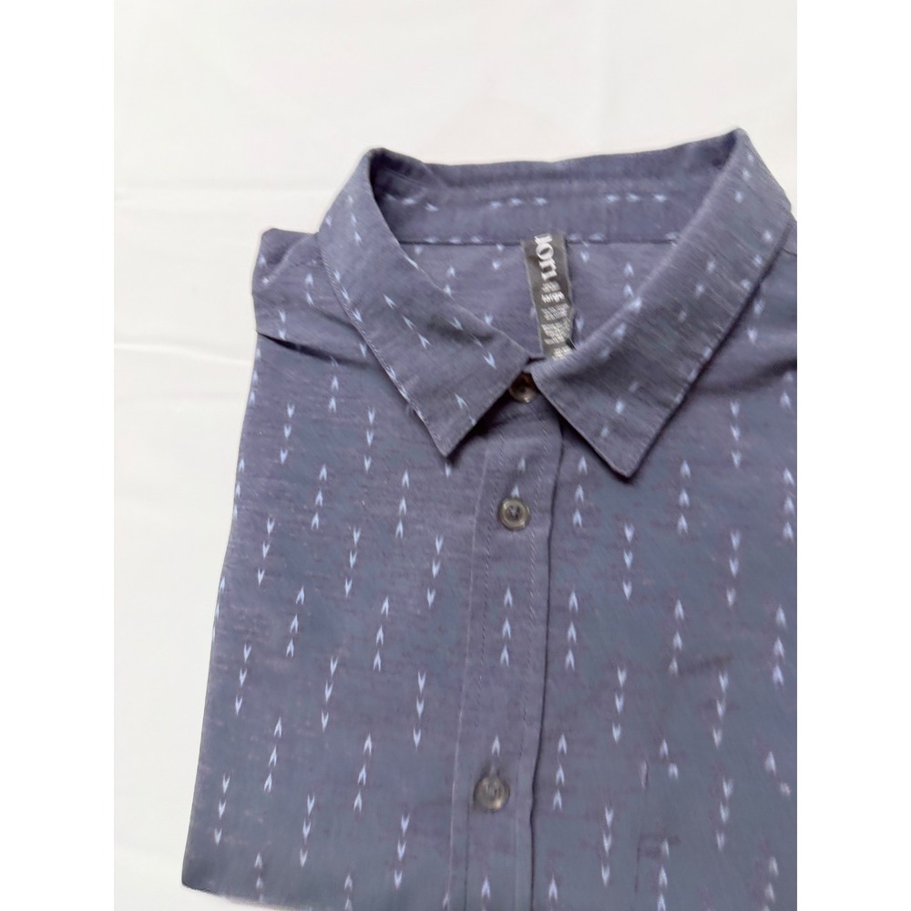 Vuori Mens Bridge Button Down Shirt Gray Geometric Pattern Short Sleeve V184 L - Picture 3 of 8